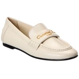 NIB Dior Boy White Calfskin Leather Loafer Dress Shoes Ivory 36.5